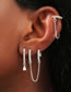 Fashion Silver Bronze Zirconium Geometric Chain Earrings Set