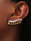 Fashion Gold Alloy Inlaid Pearl Geometric Ear Cuffs