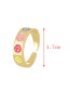 Fashion Light Blue Copper Drip Smiley Adjustable Ring