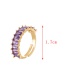 Fashion White Brass Set Zirconium Full Diamond Adjustable Ring