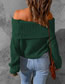 Fashion Khaki Polyester Knit One-shoulder Rolled Puff Sleeve Top