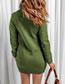 Fashion Khaki Polyester Knit Turtleneck Dress