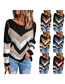 Fashion Yellow Polyester Colorblock Knit Sweater