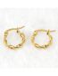 Fashion Gold Titanium Spiral Round Earrings
