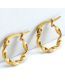 Fashion Gold Titanium Spiral Round Earrings