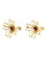 Fashion 17*17mm Copper Diamond Sunflower Stud Earrings