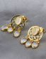 Fashion Gold Geometric Oval Tassel Stud Earrings