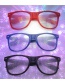 Fashion Dark Blue Transparent Sheet Pc Diffraction Love Square Large Frame Sunglasses