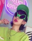 Fashion Green Frame Color Film Pc Irregular Alien Sunglasses