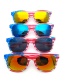 Fashion Rainbow Mercury Flag Studless Square Large Frame Sunglasses