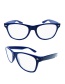 Fashion Blue Frame Grey Sheet Diffractive Glasses Square Large Frame Flat Mirror