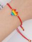 Fashion Red Colorful Rice Bead Braided Heart Bracelet