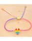Fashion Pink Colorful Rice Bead Braided Heart Bracelet