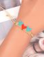 Fashion Gold Geometric Beaded Beaded Braided Heart Bracelet