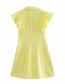 Fashion Yellow Fly Sleeve Suit Collar Dress