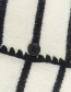 Fashion Black Striped Lapel Crochet Knit Sweater Jacket