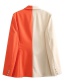 Fashion Orange Contrast-paneled Blazer