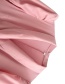 Fashion Pink Puff Sleeve Lapel Dress