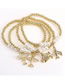 Fashion 4# Brass Gold Plated Beaded Diamond Airplane Bracelet