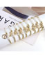 Fashion 7# Brass Gold Plated Beaded Diamond Bear Bracelet