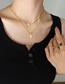 Fashion Gold Titanium Oval Pearl Double Necklace