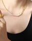 Fashion Gold Titanium Steel Gold Plated Geometric Beaded Necklace