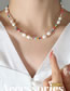 Fashion Gold Colorful Rice Beads Beaded Pearl Necklace