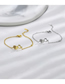 Fashion Double Heart Bracelet (gold) Brass Diamond Heart Bracelet