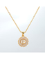 Fashion B Bronze Zirconium 26 Letter Round Necklace