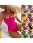 Fashion Yellow Polyester Pit Bar One Piece Swimsuit