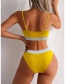 Fashion Black And White Polyester Colorblock Split Swimsuit