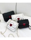 Fashion Black Trumpet Pu Embroidered Thread Heart Flap Crossbody Bag