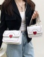 Fashion White Large Pu Embroidered Thread Heart Flap Crossbody Bag