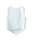 Fashion White Letter Cutout Vest