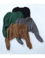 Fashion Green Solid Color Long Sleeve Sweater Knit Jacket