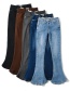 Fashion Black Flared Horseshoe Jeans