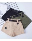 Fashion Army Green Cotton Cargo Shorts