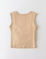 Fashion White Solid Pleated Square Neck Pullover Tank Top