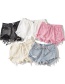 Fashion Pink Washed Frayed Denim Shorts