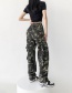 Fashion Dark Lace-up Camouflage Multi-pocket Cargo Trousers