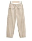 Fashion Apricot Solid Color Wide-leg Cargo Straight Pants