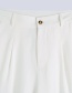 Fashion White Solid Color Straight Trousers