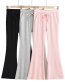Fashion Pink Solid Lace-up Wide-leg Straight-leg Trousers
