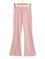 Fashion Pink Solid Lace-up Wide-leg Straight-leg Trousers