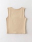 Fashion Pink Solid Color Double Layer Square Neck Tank Top