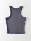 Fashion White Solid Color Crew Neck Sleeveless Tank Top