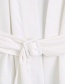 Fashion White Solid Silk-satin Kimono Coat