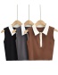 Fashion Coffee And Apricot Solid Color Lapel Colorblock Vest