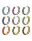 Fashion Gold-blue Zirconium Brass Inset Zirconium Round Earrings
