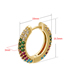 Fashion Platinum-turquoise Zirconium Brass Inset Zirconium Round Earrings
